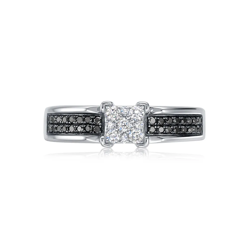 Inel din aur alb cu Diamant, Diamant negru