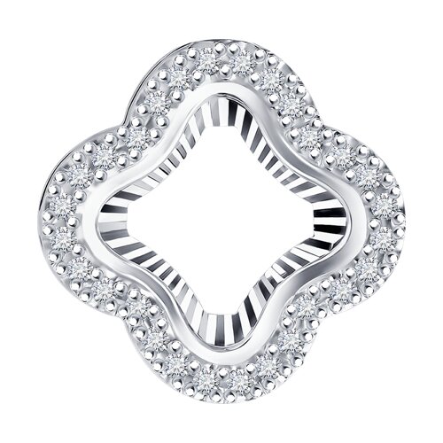 Pandantiv din aur alb cu pietre Diamant