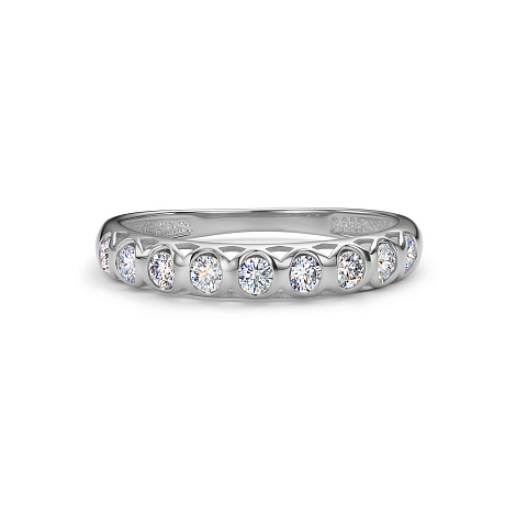 Кольцо из белого золота с камнями Бриллиант