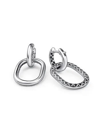 Серьги Конго из серебра без камней