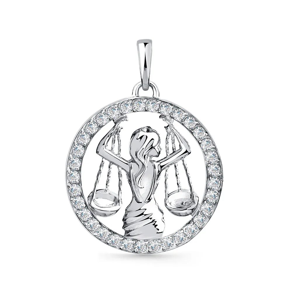 Pandantiv din aur alb cu Cubic Zirconia Incolor