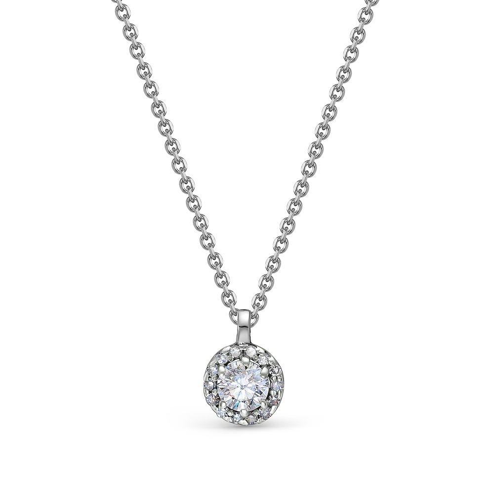 Colier din aur alb cu pietre Diamant