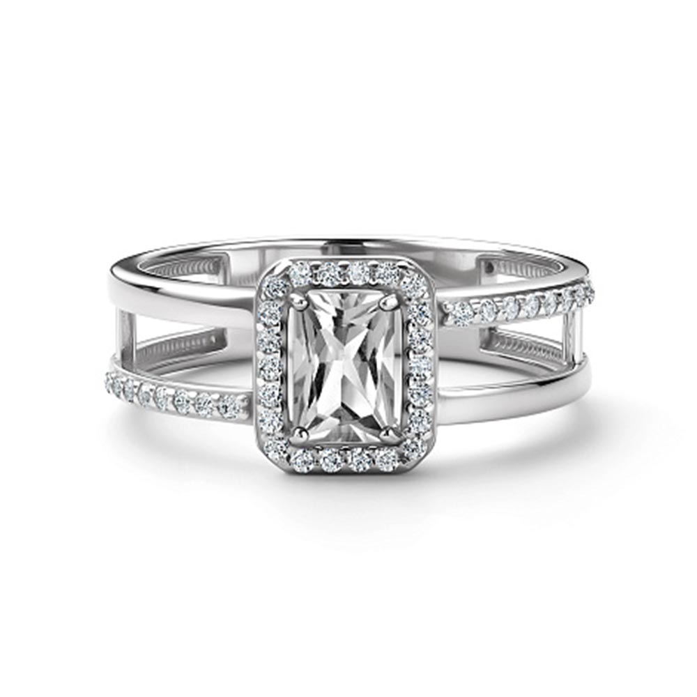 Inel din argint  cu pietre Cubic Zirconia Incolor, Cristal de munte