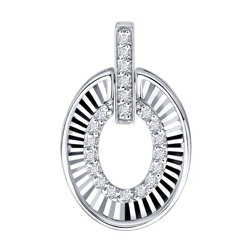 Подвеска из белого золота с камнями Бриллиант