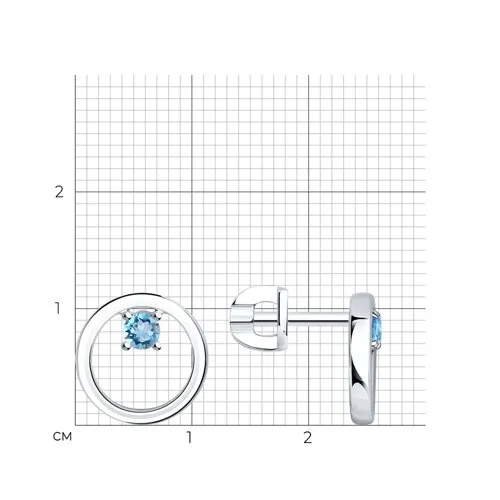 Cercei Pusete din argint cu Topaz Swiss