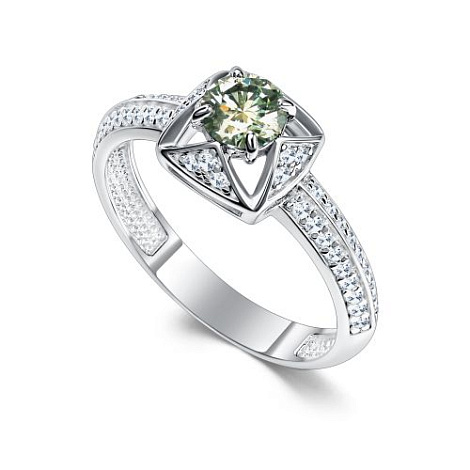 Кольцо из серебра с камнями Фианит,