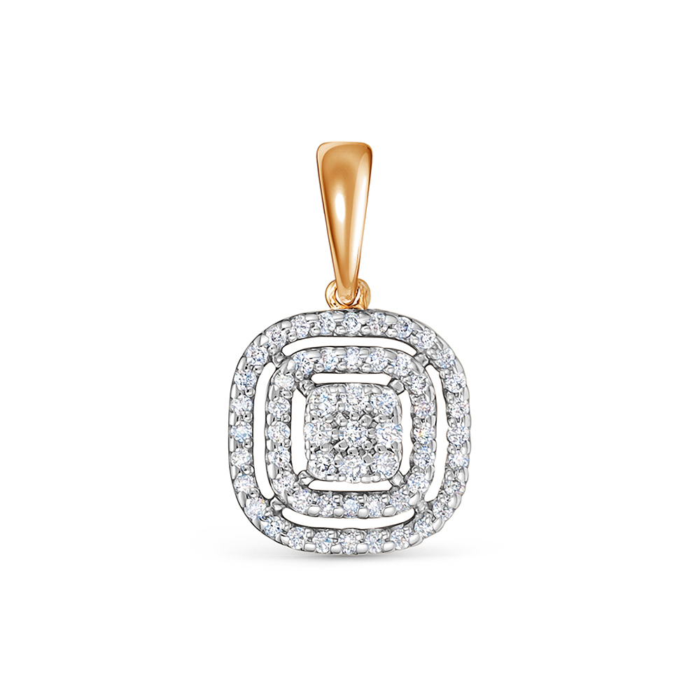 Pandantiv din aur roșu cu pietre Diamant