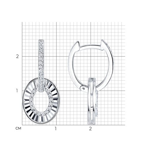 Серьги Конго из белого золота с камнями Бриллиант