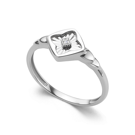 Inel din aur alb cu pietre Diamant