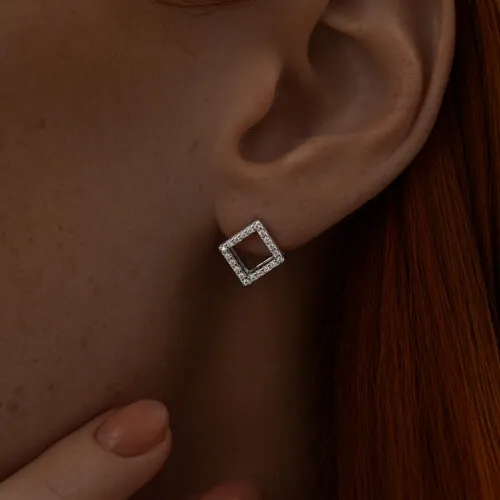 Cercei Pusete din argint cu Cubic Zirconia Incolor