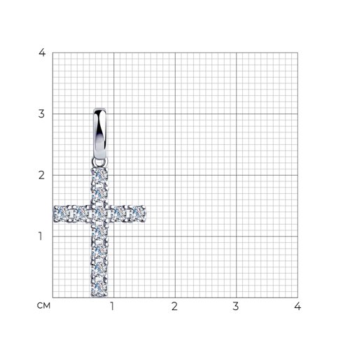 Cruce din argint  cu pietre Cubic Zirconia Incolor