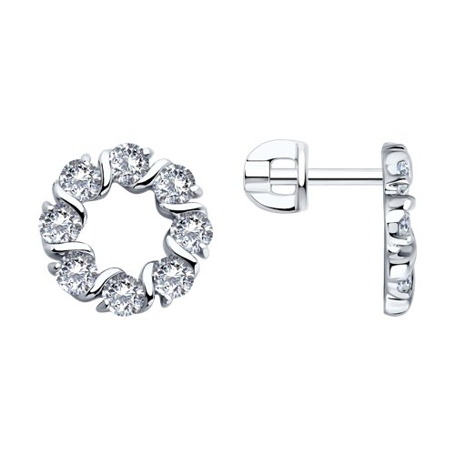 Cercei Pusete din argint  cu pietre Cubic Zirconia Incolor