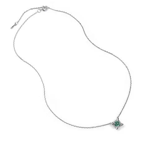 Colier din argint cu Cubic Zirconia Incolor, Moissanite Verde