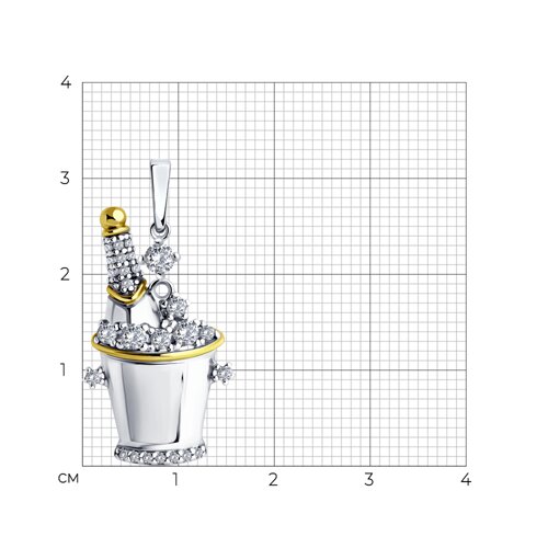Pandantiv din argint  cu pietre Cubic Zirconia Incolor