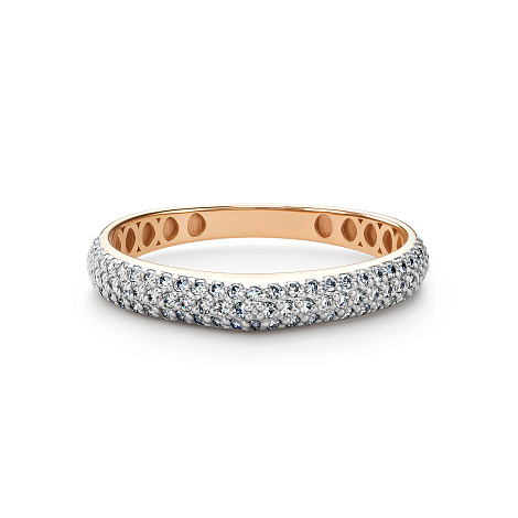 Кольцо из красного золота с камнями Бриллиант