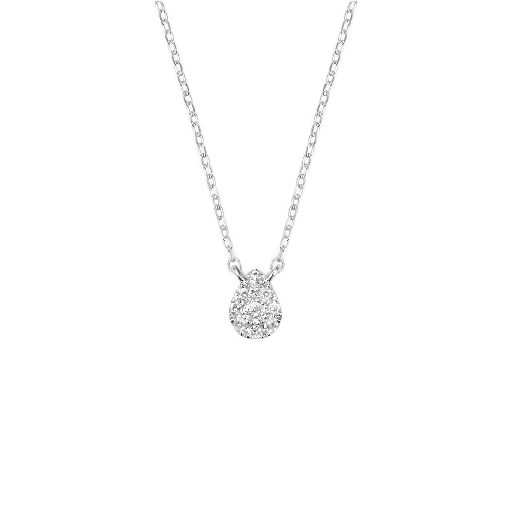Colier din aur alb cu pietre Diamant