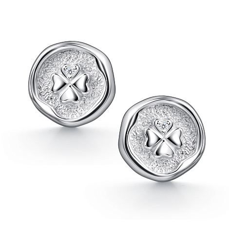 Cercei Pusete din argint  cu pietre Diamant