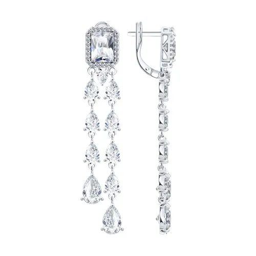 Cercei Suspendați din argint cu Cubic Zirconia Incolor