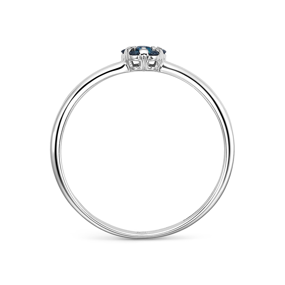 Inel din aur alb cu pietre Diamant albastru