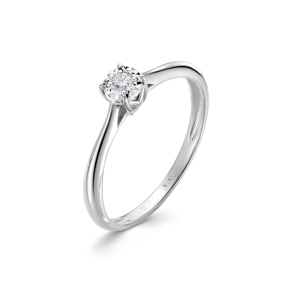 Inel din aur alb cu pietre Diamant