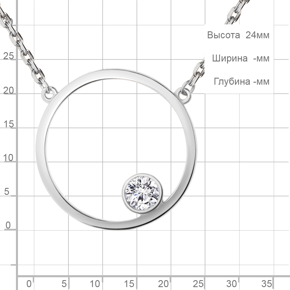 Colier din argint  cu pietre Cubic Zirconia Incolor