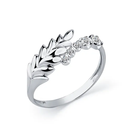Inel din aur alb cu Cubic Zirconia Incolor