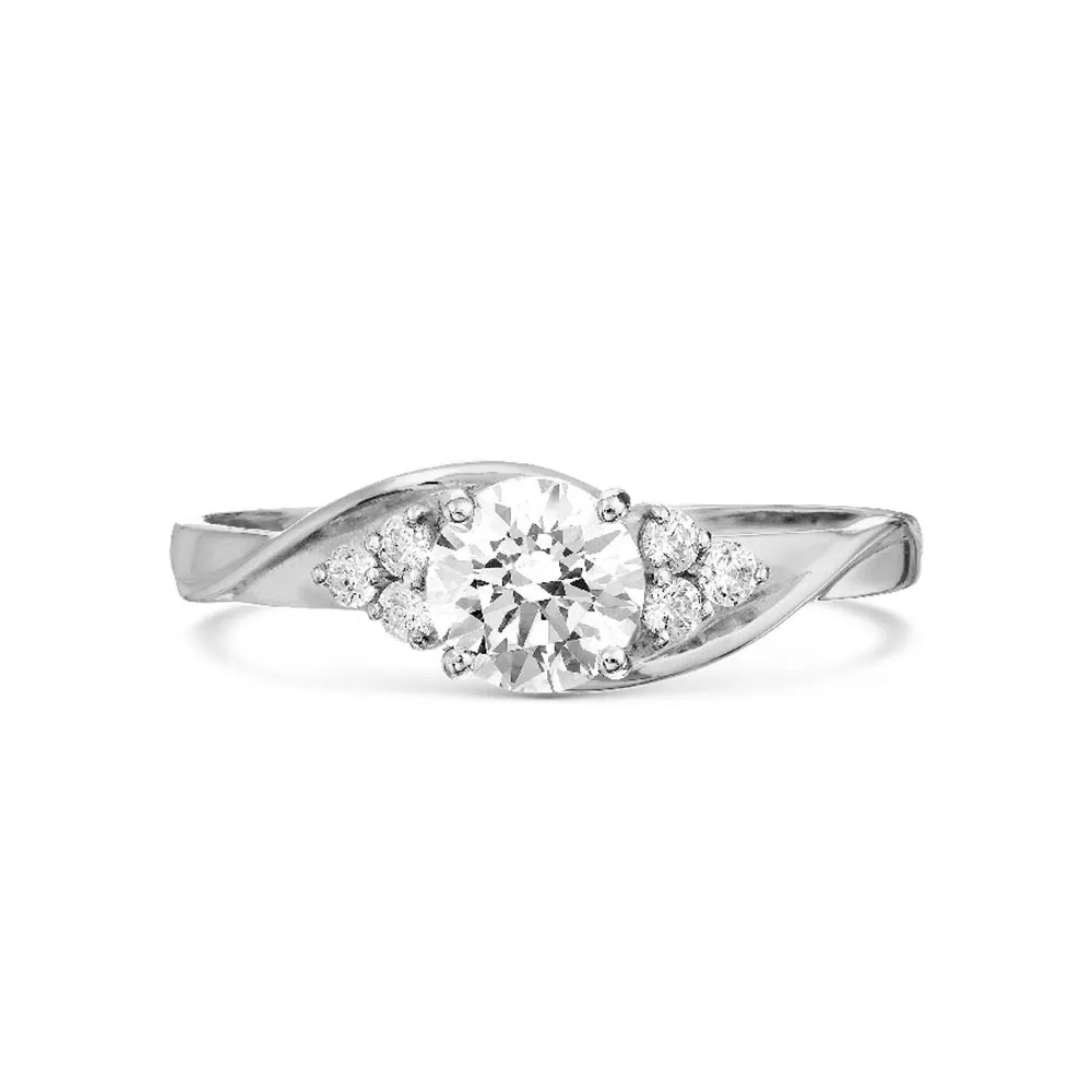 Inel din aur alb cu Cubic Zirconia Incolor