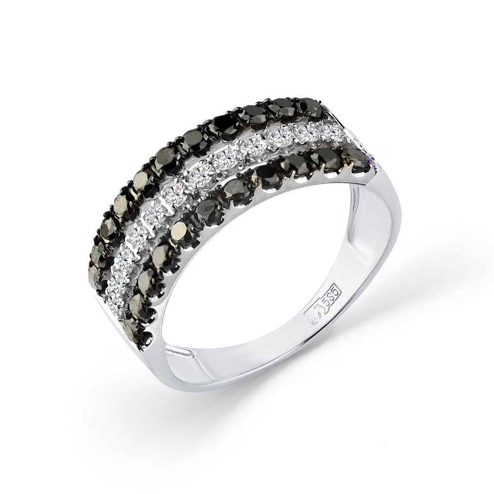 Inel din aur alb cu pietre Diamant, Diamant negru
