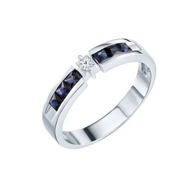 Inel din aur alb cu Diamant, Safir