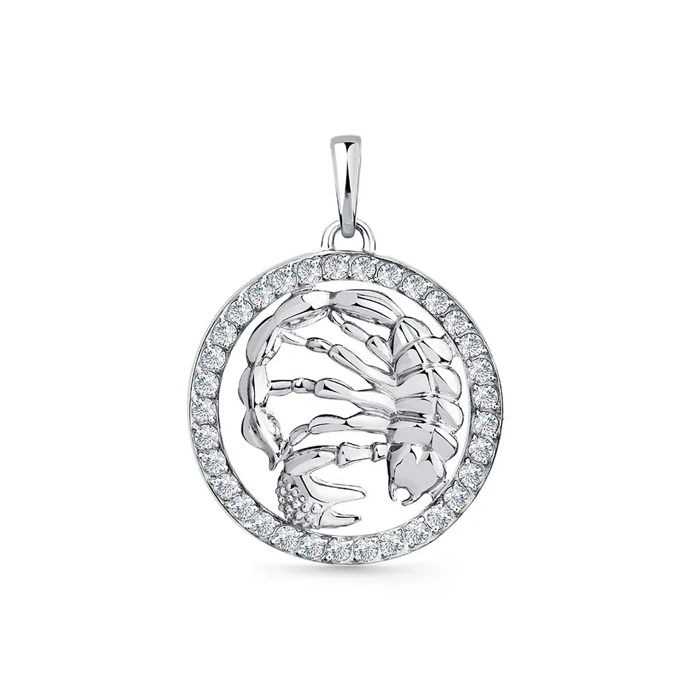 Pandantiv din aur alb cu Cubic Zirconia Incolor