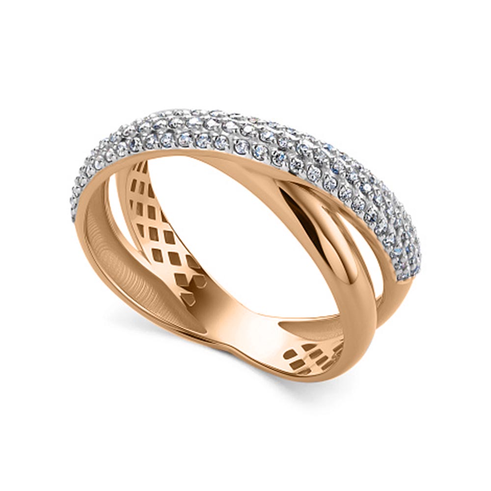 Inel din aur roșu cu pietre Diamant