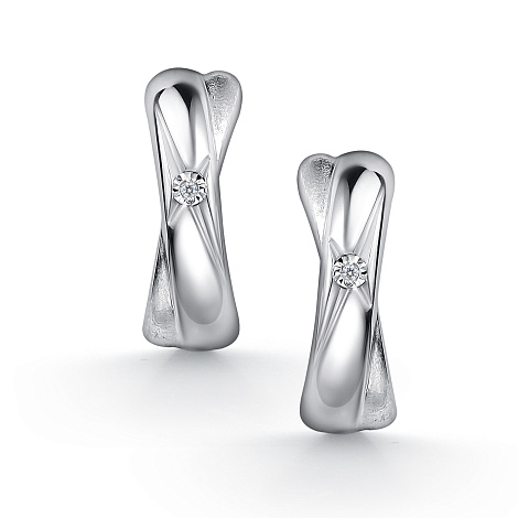 Серьги Конго из серебра с камнями Бриллиант