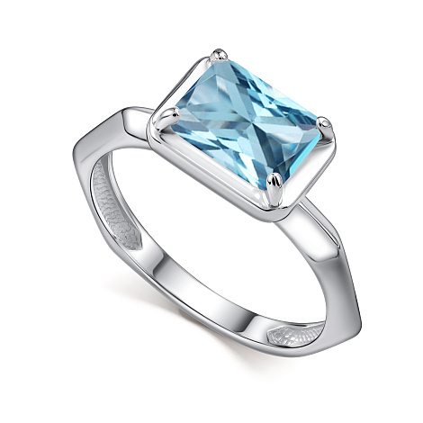 Inel din argint  cu pietre Topaz albastru