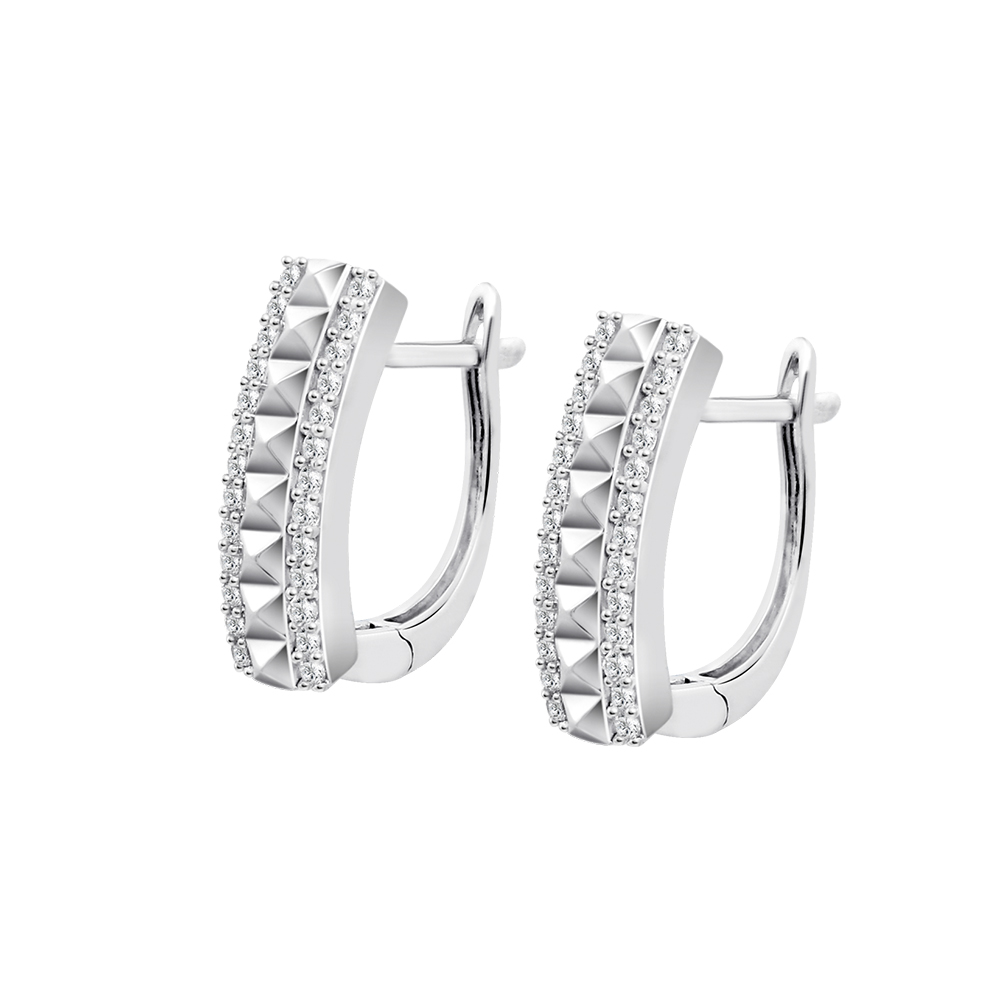 Cercei din argint  cu pietre Cubic Zirconia Incolor