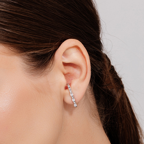 Cercel din argint  cu pietre Cubic Zirconia Incolor