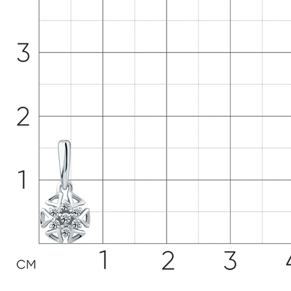 Подвеска из белого золота с камнями Бриллиант
