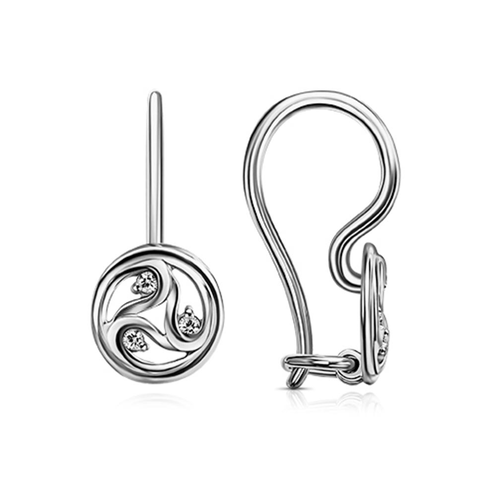 Cercei p-u copii din argint  cu pietre Cubic Zirconia Incolor