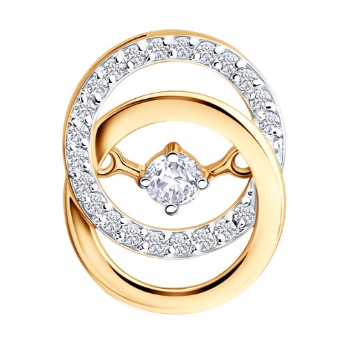 Подвеска из красного золота с камнями Фианит