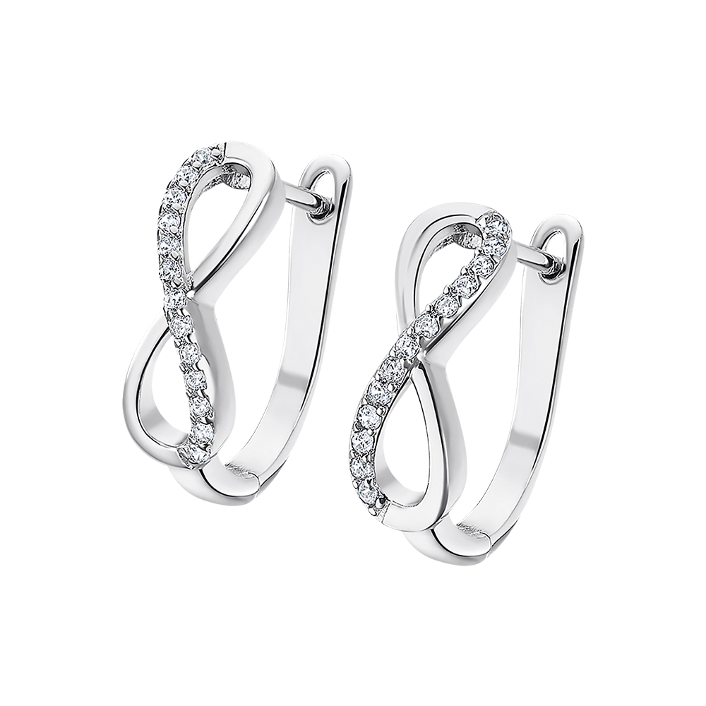 Cercei din argint  cu pietre Cubic Zirconia Incolor