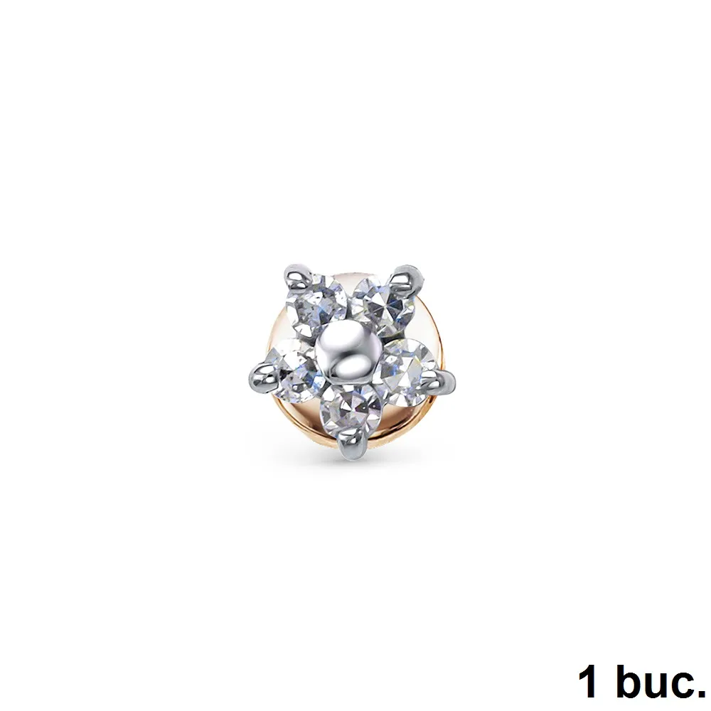 Cercel din aur roșu cu Diamant