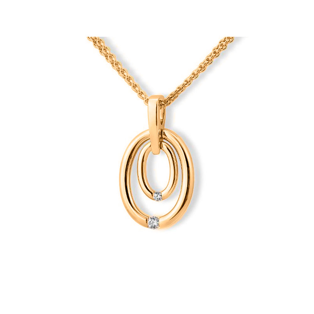 Pandantiv din aur roșu cu pietre Diamant