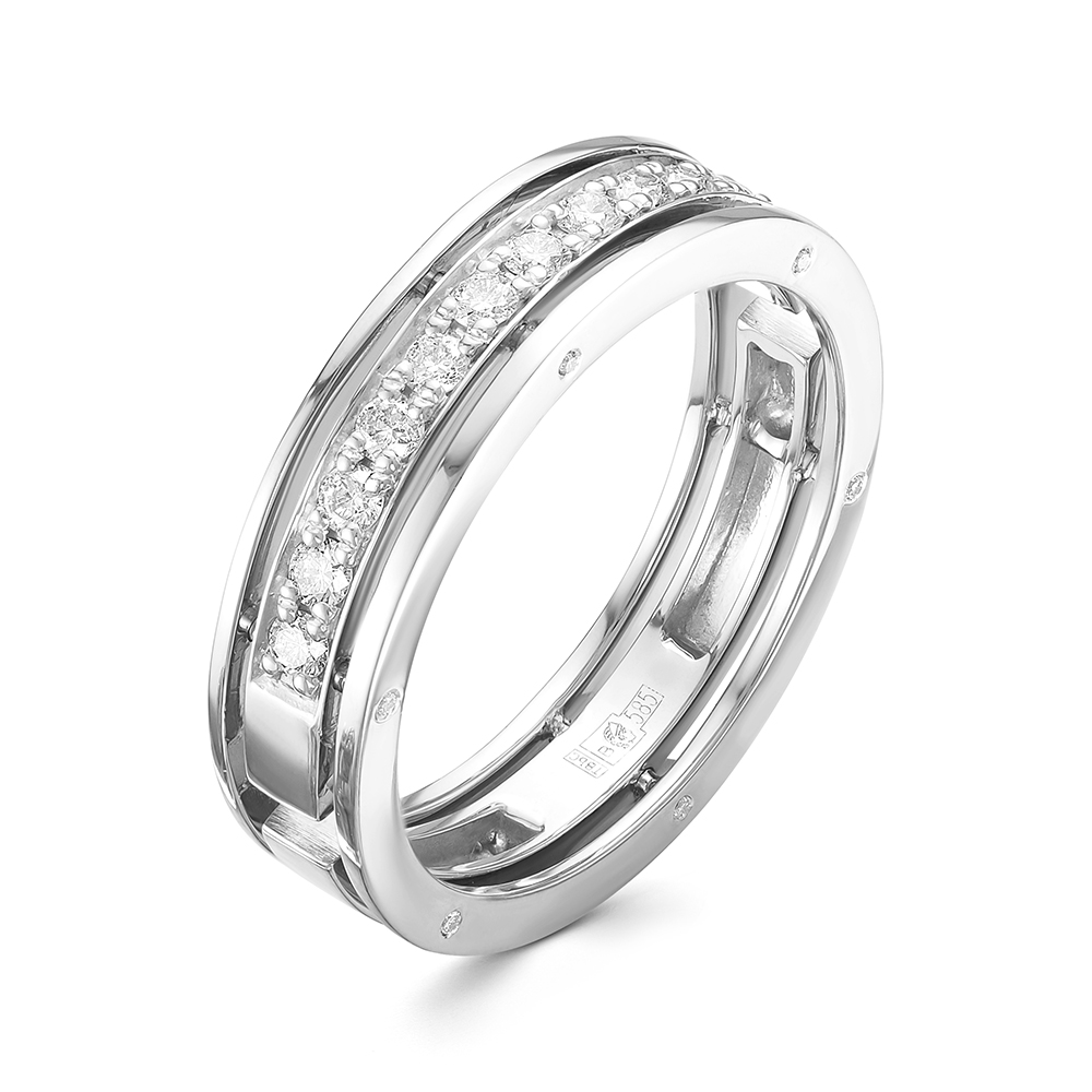 Inel din aur alb cu pietre Diamant