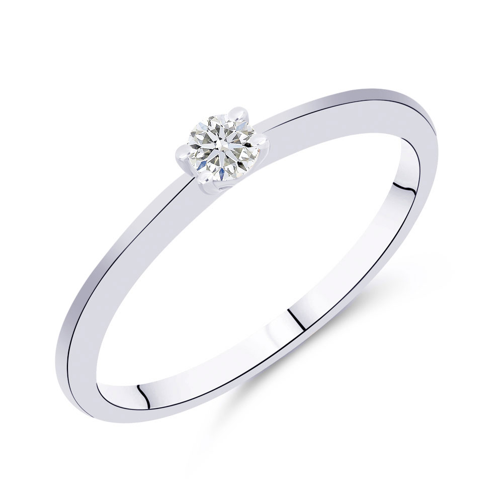 Кольцо из белого золота с камнями Бриллиант