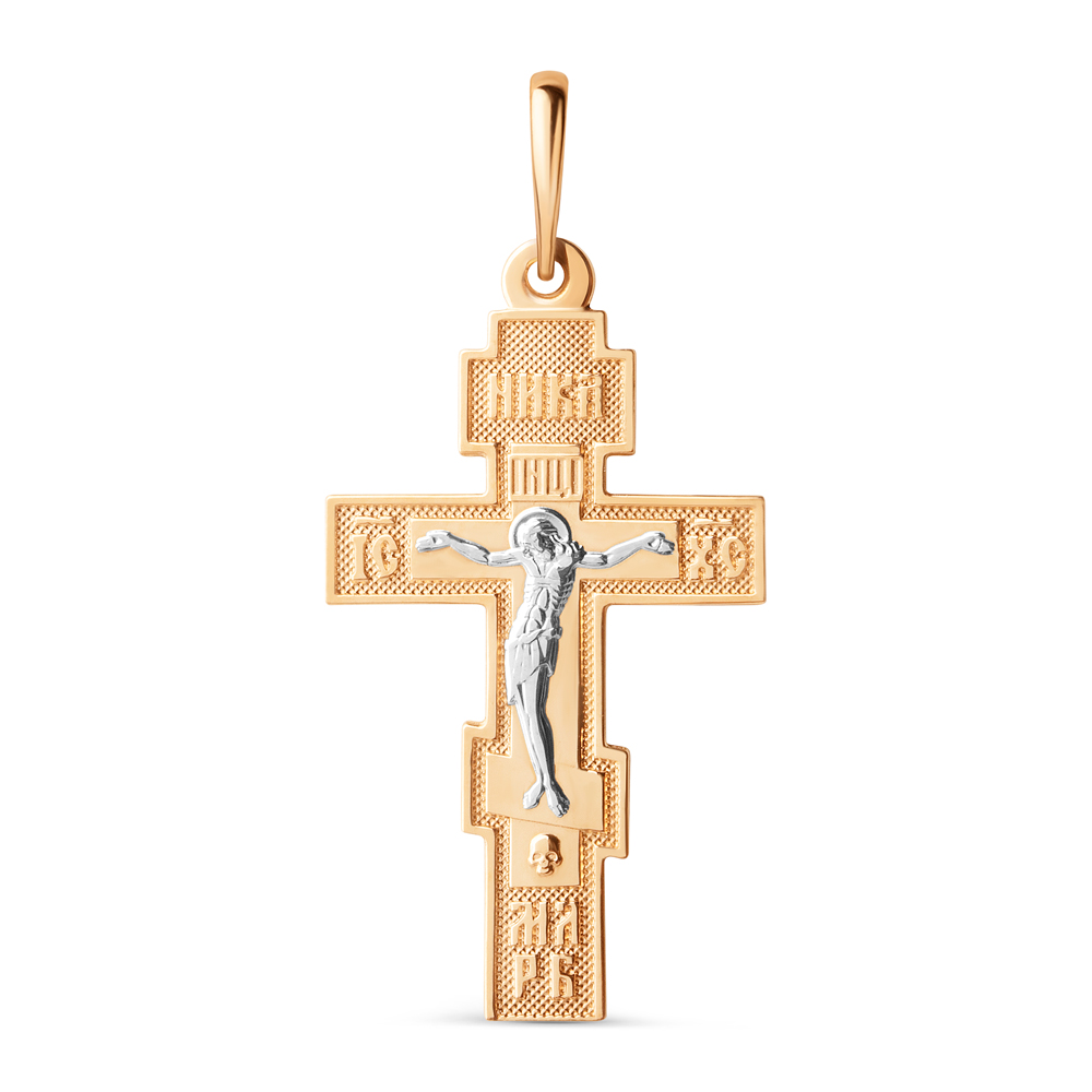 Cruce din aur roșu fără pietre