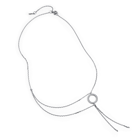 Колье из серебра с камнями Фианит