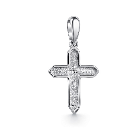 Крестик из серебра с камнями Бриллиант