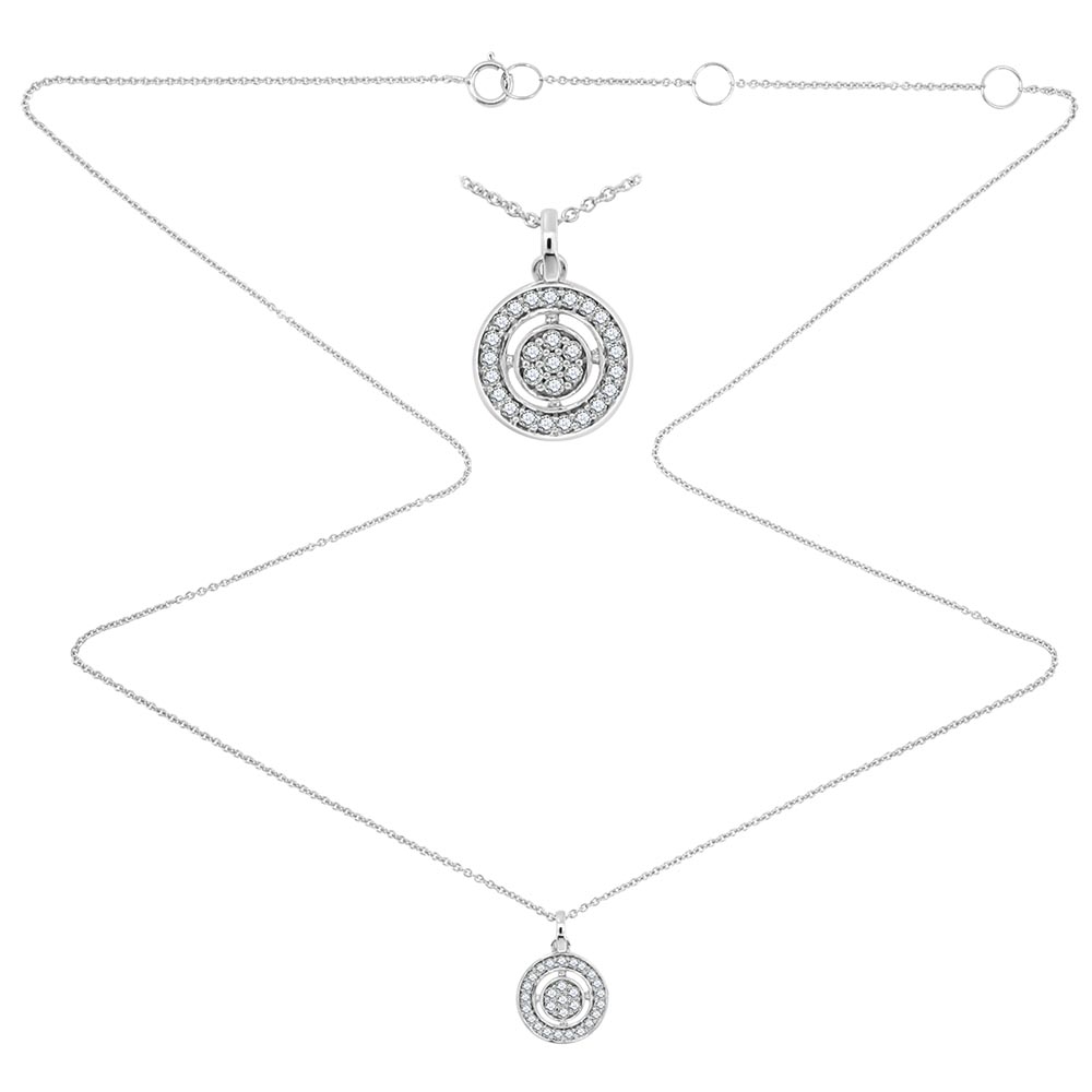 Colier din aur alb cu pietre Diamant