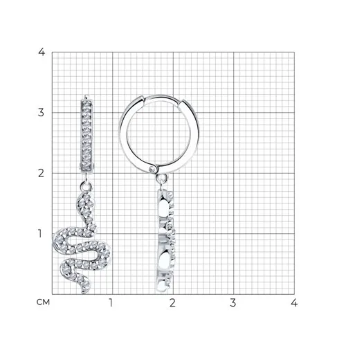 Cercei Creole din argint cu Cubic Zirconia Incolor