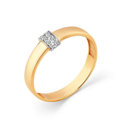 Inel din aur roșu cu Cubic Zirconia Incolor
