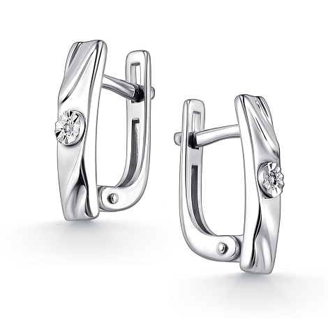 Cercei din argint  cu pietre Diamant